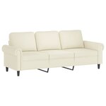 vidaXL Ensemble de canapés 3 Pièces avec coussins Crème Velours