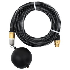 vidaXL Tuyau d'aspiration avec raccords en laiton noir 1 1" 15 m PVC