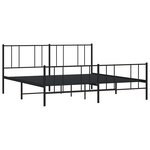 vidaXL Cadre de lit métal sans matelas avec pied de lit noir 180x200cm