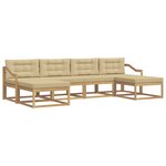 vidaXL Ensemble de canapés d'extérieur 6 pc Blanc et Beige
