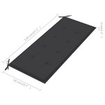 vidaXL Banc de jardin avec coussin anthracite 240 cm Teck massif