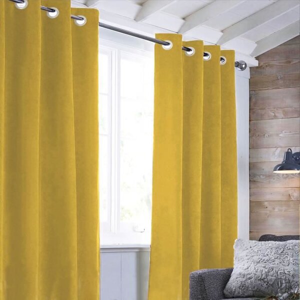 Rideau sueden 100% Polyester - Jaune - 140x250 cm