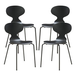 Lot de 4 chaises de salle à manger moderne design robuste noir 03_0009837