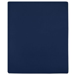 vidaXL Draps-housses Jersey 2 Pièces Bleu marine 100x200 cm Coton