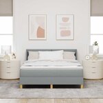 vidaXL Lit à Ressorts avec matelas Gris clair 140 x 200 cm tissu