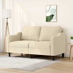 vidaXL Canapé à 2 places Crème 140 cm Tissu