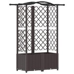 vidaXL Lit Élevé avec Treillis et Toit Marron 122 x 40 x 138 cm PP