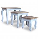 vidaXL Ensemble de tables gigognes 3 Pièces Bois de récupération massif