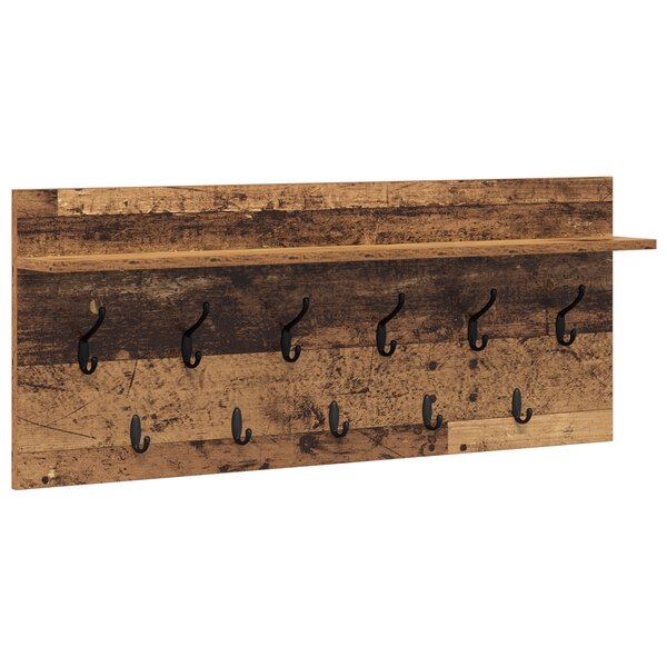 vidaXL Porte-manteau mural avec étagère avec stockage Vieux bois 100 x 40 x 12 cm