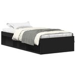 vidaXL Cadre de lit sans matelas noir 100x200 cm