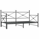 vidaXL Lit de jour avec gigogne sans matelas noir 107x203 cm acier