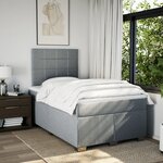 vidaXL Sommier à lattes de lit et matelas gris clair 120x190 cm tissu