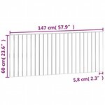 vidaXL Tête de lit murale Noir 147x3x60 cm Bois massif de pin