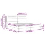 vidaXL Cadre de lit avec bandes LED Gris 200 x 200 cm Simili cuir