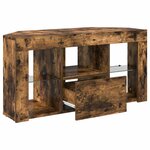 vidaXL Meuble TV LED d'Angle Montage mural Chêne fumé 105 x 40 x 50 cm