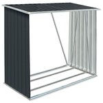 vidaXL Abri de stockage à bois Acier galvanisé 163x83x154cm Anthracite