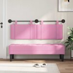 vidaXL Tête de lit suspendue Avec lumière LED Rose Tissu