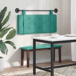 vidaXL Tête de lit suspendue Turquoise Velours