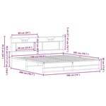 vidaXL Cadre de lit en métal sans matelas chêne marron 180x200 cm