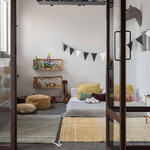 Tapis coton réversible - jaune et beige - 80 x 140 cm