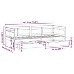 vidaXL Lit de jour avec tiroirs sans matelas 90x190 cm bois massif