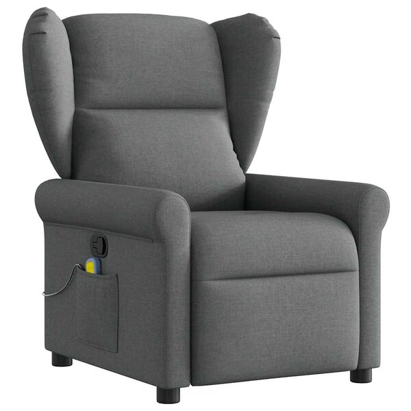 vidaXL Fauteuil de massage inclinable Gris foncé Tissu