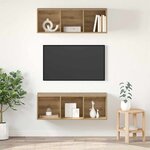 vidaXL Ensemble meuble TV 2 Pièces Chêne artisanal 37 x 37 x 107 cm