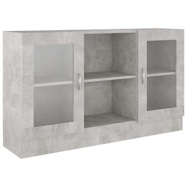 vidaXL Armoire à vitrine Gris béton 120x30 5x70 cm Bois d’ingénierie