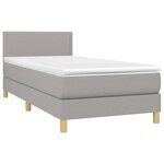 vidaXL Sommier à lattes de lit et matelas Gris clair 90x190 cm Tissu