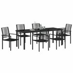 vidaXL Ensemble de salle à manger pour jardin 7 Pièces Noir Rattan PVC