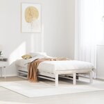 vidaXL Cadre de lit sans matelas blanc 100x200 cm bois de pin massif