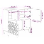 vidaXL Buffet avec porte Blanc 80 x 33 5 x 75 cm Bois de mangue massif