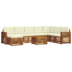 vidaXL Ensemble de canapés d'extérieur 9 pc Naturel et Crème