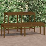 vidaXL Banc de jardin à 2 places marron miel 159 5x44x45cm bois de pin