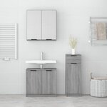 vidaXL Ensemble d'armoires de salle de bain 3 Pièces sonoma gris