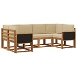 vidaXL Ensemble de canapés d'extérieur 6 pc Naturel et Beige