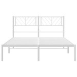 vidaXL Cadre de lit métal avec tête de lit blanc 140x190 cm