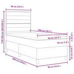 vidaXL Lit à ressorts avec matelas Gris clair 90 x 200 cm tissu
