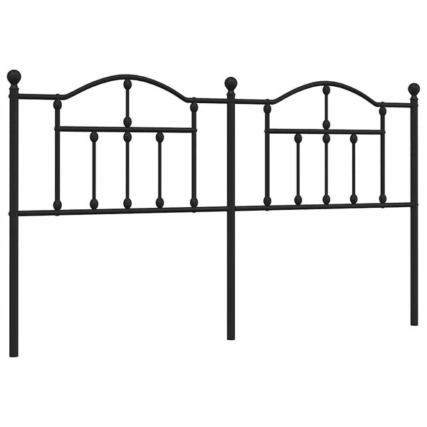 vidaXL Tête de lit de remplacement métal noir 180 cm