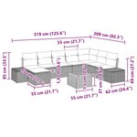 vidaXL Ensemble de canapé de jardin 9 Pièces Noir