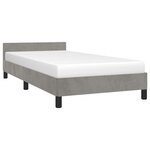 vidaXL Cadre de lit sans matelas gris clair 100x200 cm velours