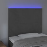 vidaXL Tête de lit à LED Gris foncé 80x5x118/128 cm Velours