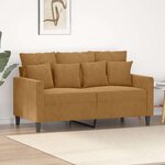 vidaXL Canapé à 2 places Marron 120 cm Velours