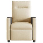 vidaXL Fauteuil inclinable Crème Tissu
