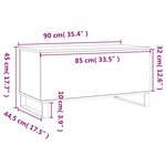 vidaXL Table basse Chêne marron 90x44 5x45 cm Bois d'ingénierie