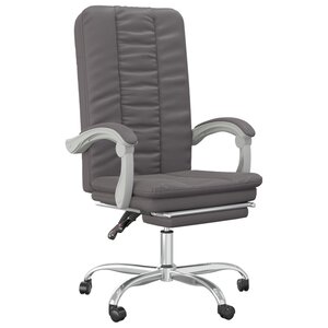 vidaXL Fauteuil inclinable de bureau Gris Similicuir