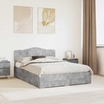 vidaXL Cadre de lit Gris béton 160 x 200 cm Bois d'ingénierie