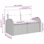 vidaXL Canapé de jardin Gris 124 x 62 x 69cm polyrotin