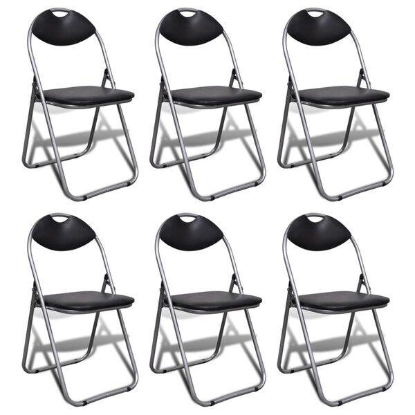 vidaXL Chaises à manger pliables lot de 6 noir similicuir et acier