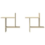 vidaXL Étagères murales 2Pièces chêne sonoma 50x12x50cm bois d'ingénierie